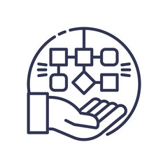 Hand holding a flowchart symbolizes accessible process building.