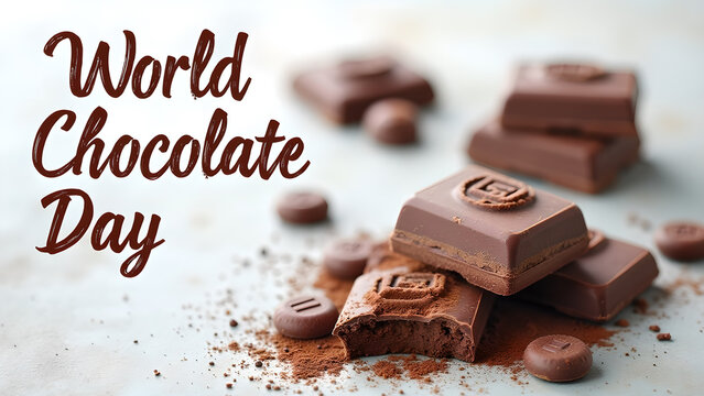 Celebrate World Chocolate Day with a delightful display of delicious chocolate squares