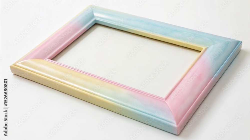 Poster colorful picture frame with a pastel gradient, featuring a simple design and an empty space for a ph
