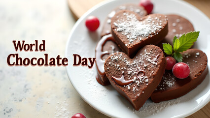 World Chocolate Day Celebration with Heart-Shaped Treats and Festive Decoration