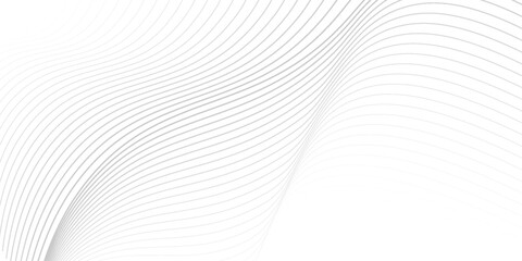 Abstract wavy background. Thin line on white.