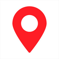 Location pins in black and red colors Set of location pin icon vector