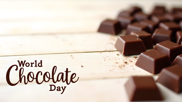 Celebrate world chocolate day with delectable treats on a wooden surface