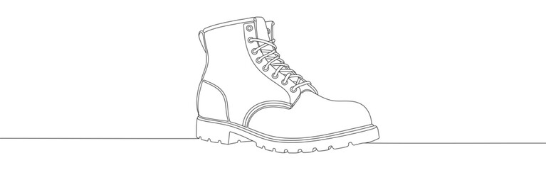 Boots continuous one line drawing. Pair of boots.