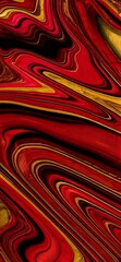 Red and Gold Swirls: Abstract Liquid Marble Texture