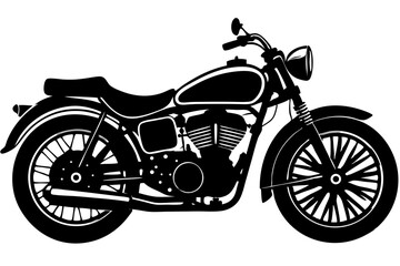 Fototapeta premium A silhouette of a classic motorcycle with detailed wheels and frame