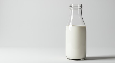 Milk bottle against gray background