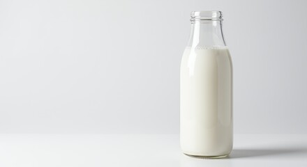 Milk bottle on white background