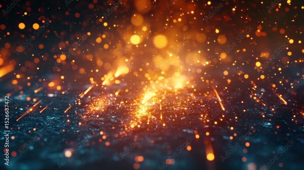 Fototapete cinematic intro. lens flare in abstract digital background with bright glow. great for trailers and 