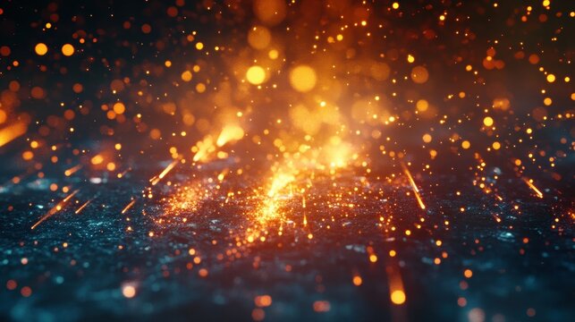 Cinematic Intro. Lens Flare in Abstract Digital Background with Bright Glow. Great for Trailers and Video Production