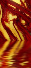 Abstract Red and Gold Swirls: A mesmerizing blend of fiery hues and liquid-like motion.