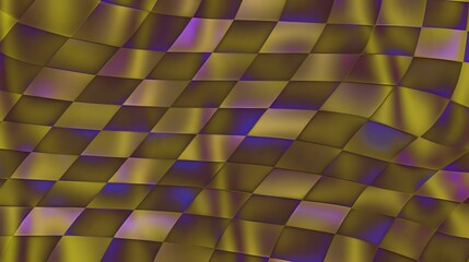 Abstract Golden Checkered Pattern, Digital Art