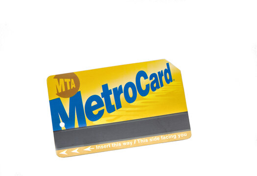 MTA MetroCard isolated on a plain white background