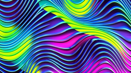 Vibrant Neon Wave Abstract Background