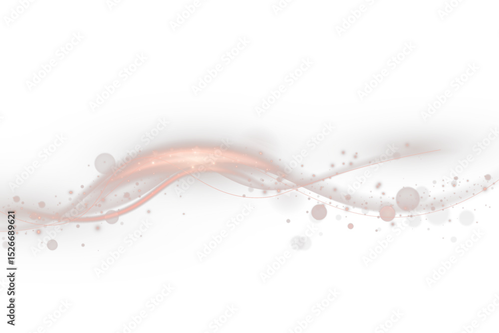 Poster Soft glowing gold light trail with gentle curve and radiant flare on transparent background. Suggests magical comet motion with smooth energy flow and dreamy glow.	

