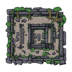 Temple Ruins with Creeping Tree Roots Icon Pack