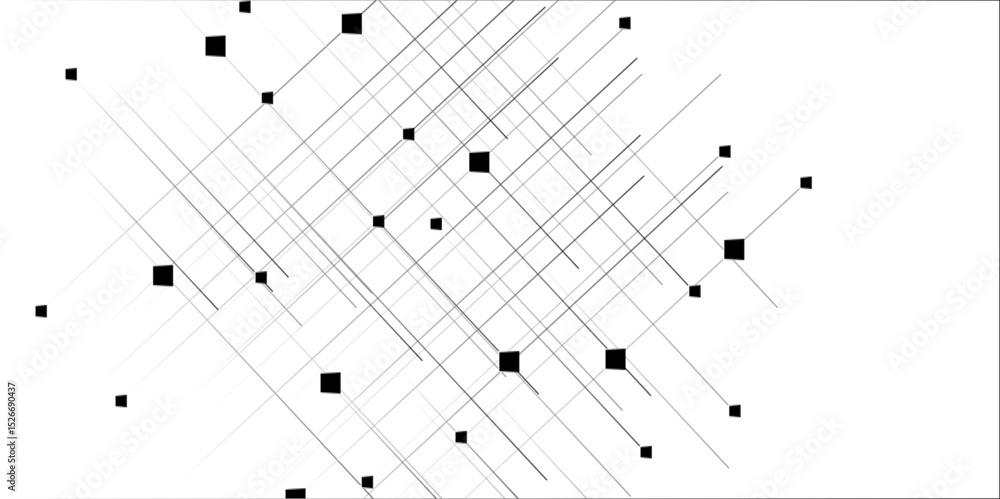 Poster abstract lines in grey and white tone of many squares and rectangle shapes on white background. meta