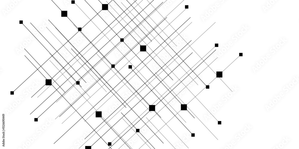 Poster abstract lines in grey and white tone of many squares and rectangle shapes on white background. meta