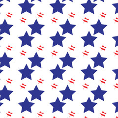 Eye-Catching Blue Star Dominant Independence Day Pattern