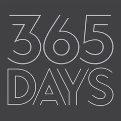 Gray 365 Days Vector Badge 365 days year Banner