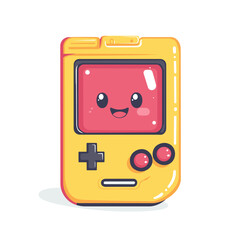 Cute cartoon retro game console illustration