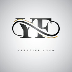  YF Creative Letter Logo with Infinity Symbol – Elegant Minimal Monogram Design for Premium Business Branding, Identity, and Modern Typography
