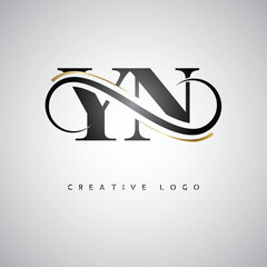  YN Creative Letter Logo with Infinity Symbol &ndash; Elegant Minimal Monogram Design for Premium Business Branding, Identity, and Modern Typography"