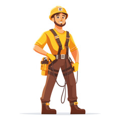 Cartoon construction worker character illustration