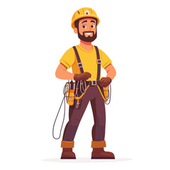 Cartoon construction worker character illustration