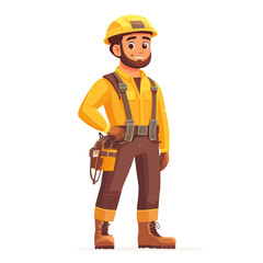 Cartoon construction worker character illustration