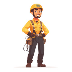 Cartoon construction worker character illustration