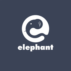 letter e and elephant logo and vector