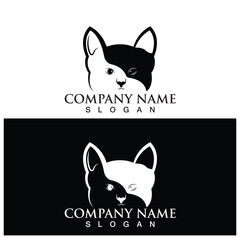 cat logo and vector template