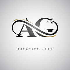  AG Creative Letter Logo with Infinity Symbol – Elegant Minimal Monogram Design for Premium Business Branding, Identity, and Modern Typography