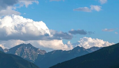 Fototapeta premium Mountain Range Cloudscape Panorama.