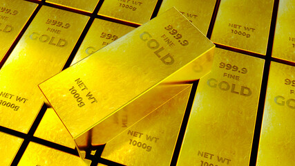 Stack Of Gold Bars, financial concept