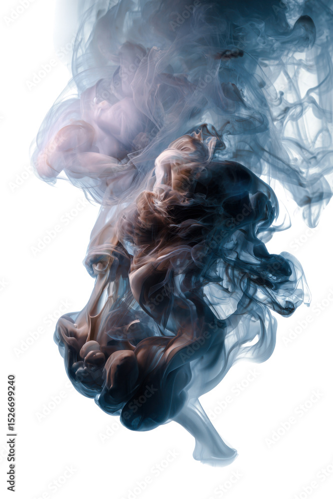 Poster smoky abstract art: a captivating abstract artwork with a mesmerizing dance of swirling smoke in var