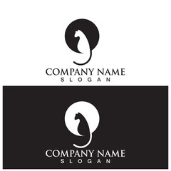 cat logo and vector template