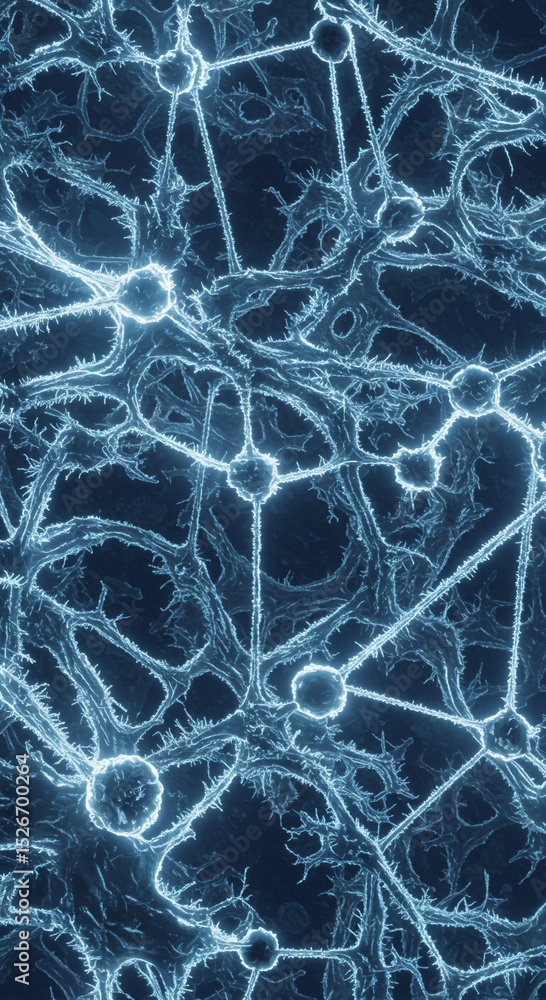 Poster microscopic network intricate structure of interconnected nodes