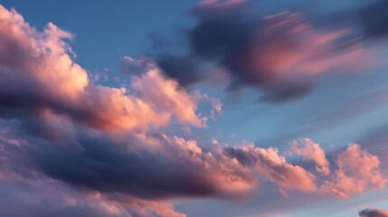 Obraz premium Stunning Sunset Clouds Vibrant Sky with Fiery Hues and Dramatic Textures