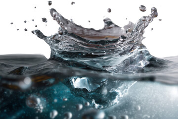 Dynamic Water Crown: Capturing a split second in a grand display of fluidity, with a vibrant, symmetrical water crown emerging from below the surface of a pristine water source.
