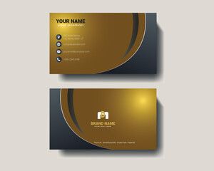 Luxurious Gold and Dark Gray Business Card Design, Elegant Business Card Design with Golden Accents, Elegant and Luxurious Business Card Design