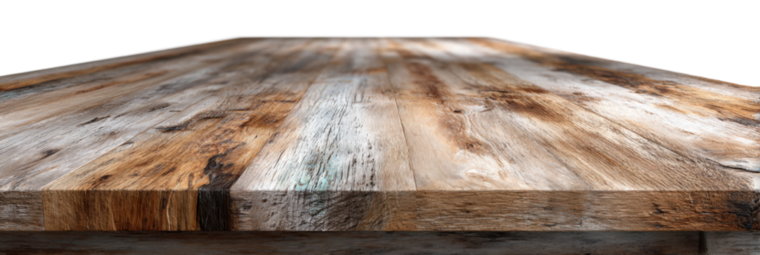 Rustic Tabletop: An inviting, weathered wooden tabletop presents a captivating study in texture and character, its rugged surface offering a tactile glimpse into the artistry of time. 