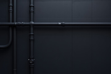 Dark Industrial Pipes on a Modern Building