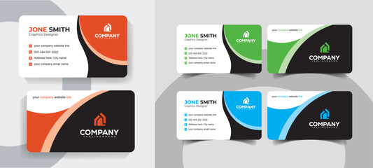 Modern Business Card Template for Corporate and Creative Professionals with Sleek Minimalist Design. Modern and minimalist business card template for professional branding.