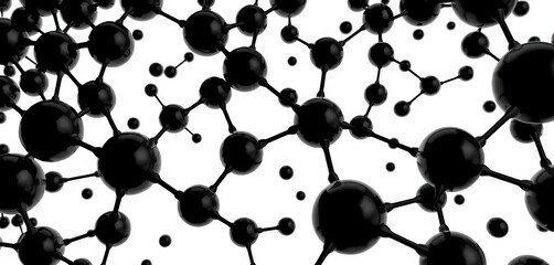 Abstract black and blue metaballs of varying sizes, randomly connected, forming a pattern on white ,  cosmic,  energy