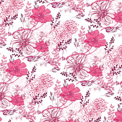 Pattern elegante estate con fiori tropicali