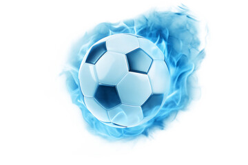 Fiery soccer ball isolated on a white background png - obrazy, fototapety, plakaty