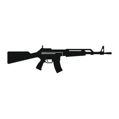 Fototapeta premium Modern Rifle Vector Silhouette – Isolated Weapon DesignFlat Rifle Vector Icon – Military Gun Isolated Illustration