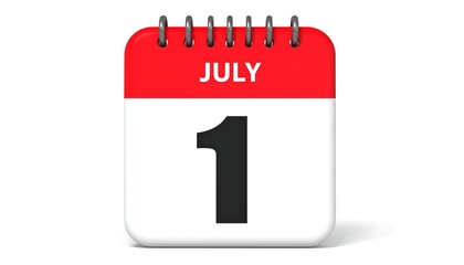 July 1st Calendar Date.